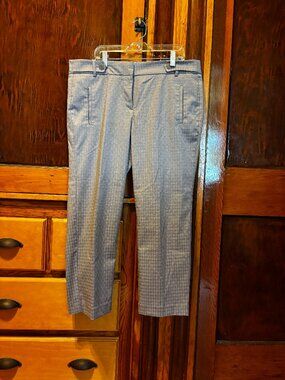 Ann Taylor LOFT Cropped/Capri Diamond/Geometric Pattern Tan Pants Size 8